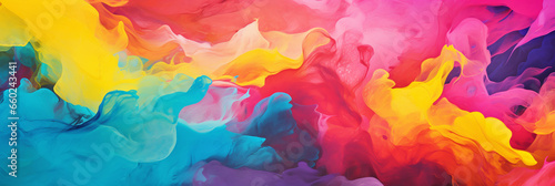 Bright colors splashing abstract background. Banner with great design for any purposes. Happy festive background
