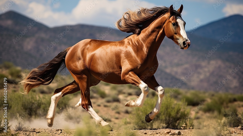 Obraz premium Horses running in the meadow