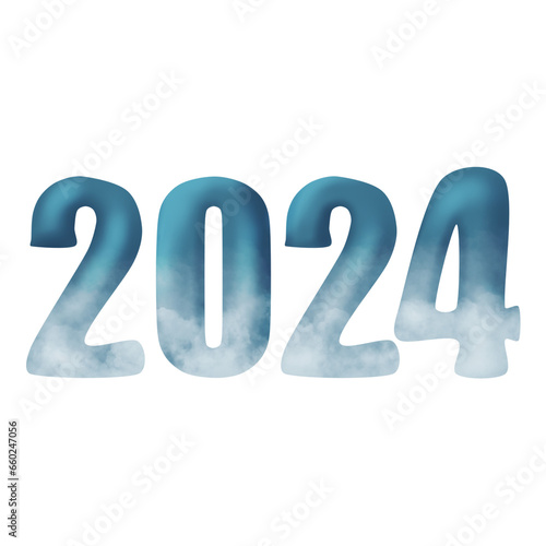 happy new year 2024 number