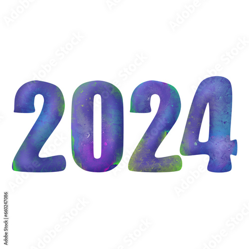 happy new year 2024 number