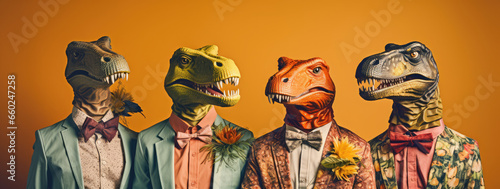 dinosaurs in suits