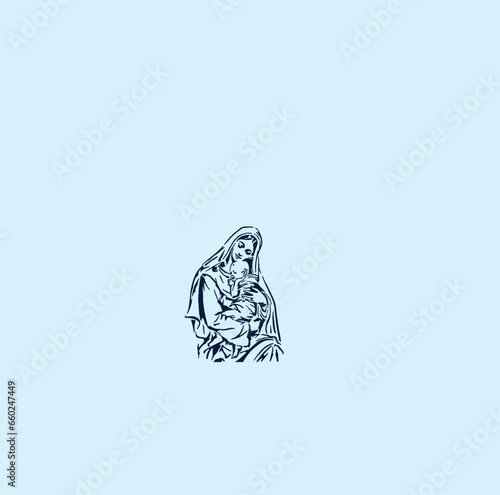 THESE HIGH QUALITY MOTHER MARIA VECTOR FOR USING VARIOUS TYPES OF DESIGN WORKS LIKE T-SHIRT, LOGO, TATTOO AND HOME WALL DESIGN