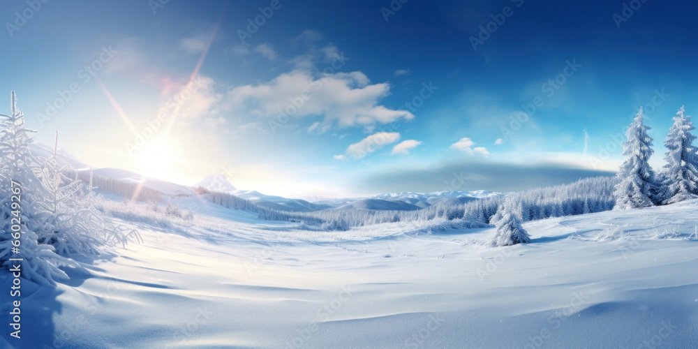 Beautiful winter landscape of the forest Beautiful winter landscape of the forest