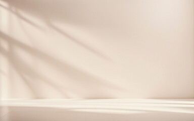 Background image for design or product presentation, with a play of light and shadow, in light, warm neutral tones