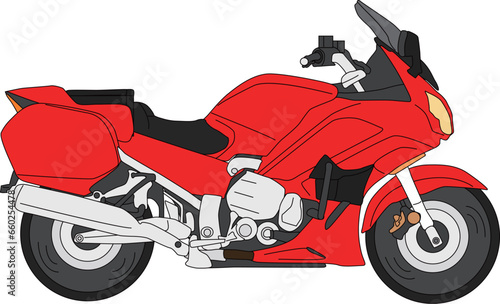 赤色のカッコいい大型バイクのイラスト