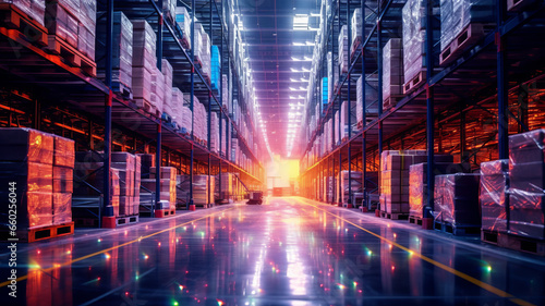 The digital warehouse of the future Smart logistics  e-commerce  modern industry