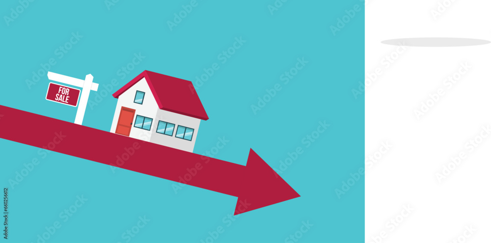 custom made wallpaper toronto digitalHousing price falling down, real estate or housing price rising low prices. Property and housing market collapse. Recession, Housing, Real Estate Crisis.	
