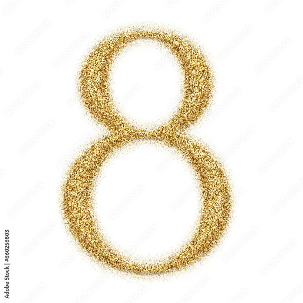 Gold glitter number from 0 to 9 isolated on transparent background. This is a part of a set which also includes letters and symbols Gold glitter number from 0 to 9 isolated on transparent background. This is a part of a set which also includes letters and symbols