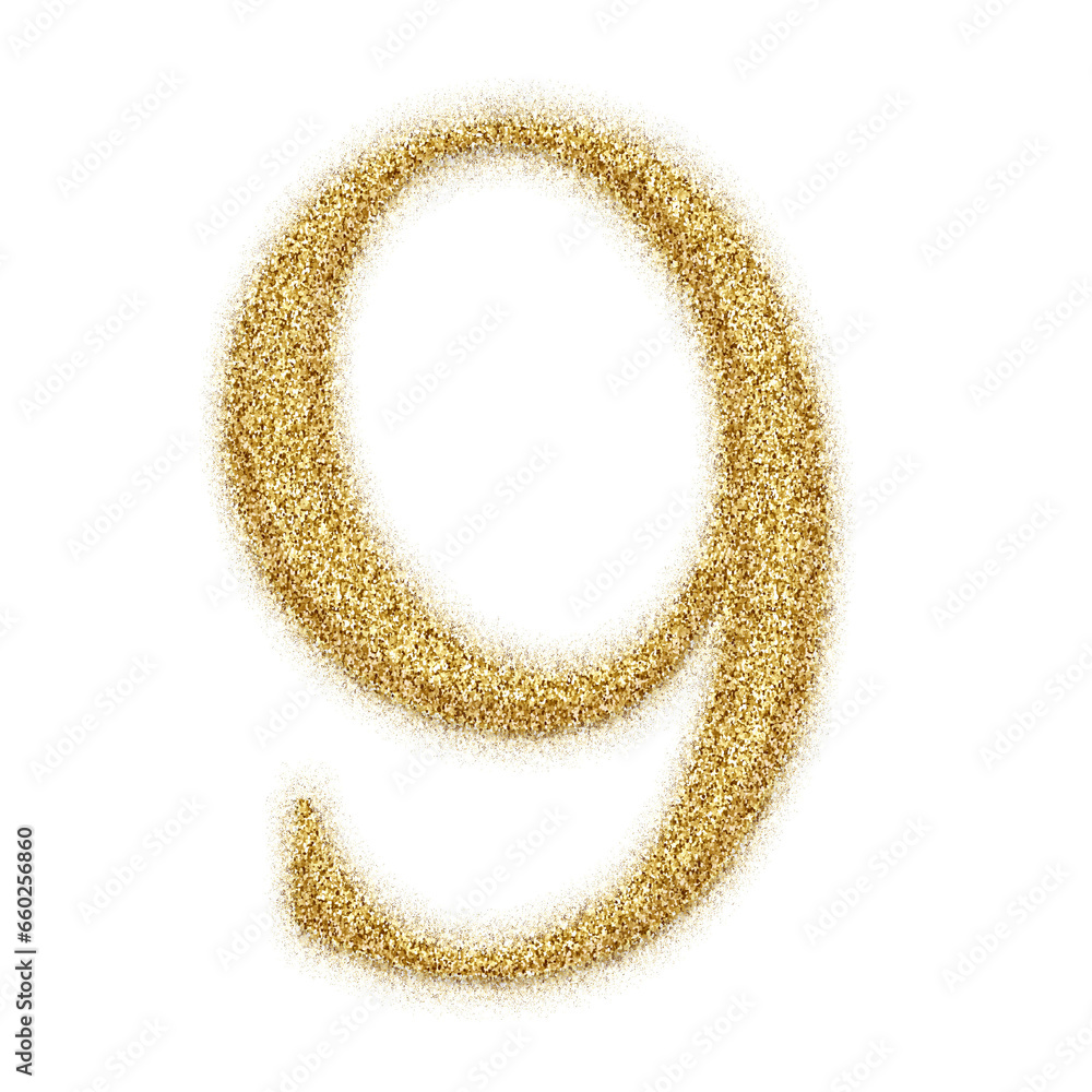 Gold glitter number from 0 to 9 isolated on transparent background. This is a part of a set which also includes letters and symbols Gold glitter number from 0 to 9 isolated on transparent background. This is a part of a set which also includes letters and symbols