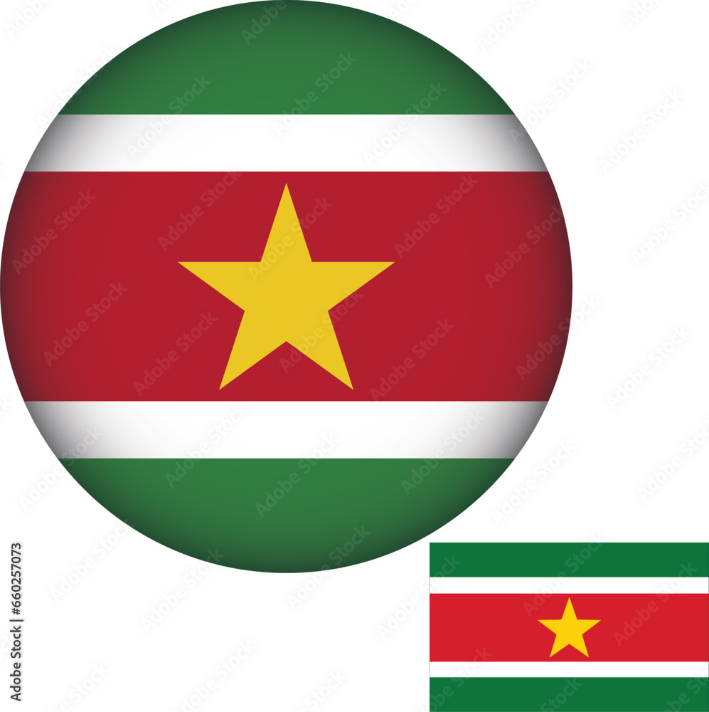 Suriname Flag Round Shape Suriname Flag Round Shape