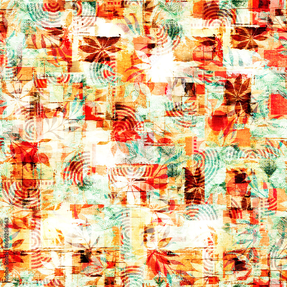 pattern with flowers and leaves background textile design pattern with flowers and leaves background textile design