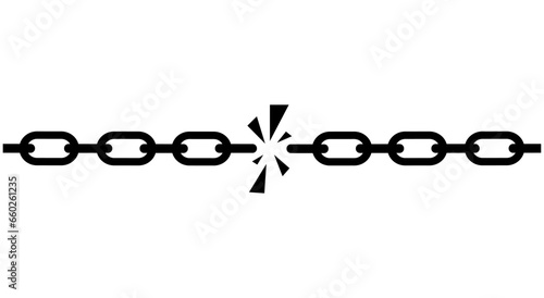 A broken link or broken seo backlink vector icon.