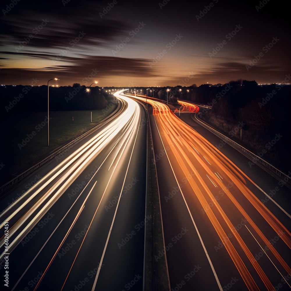 long exposure photo of cars driving along a motorway 