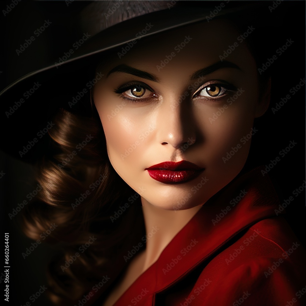 portrait of a woman in a hat portrait of a woman in a hat