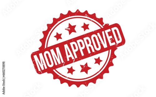 Red Mom Approved Rubber Stamp Seal Vector