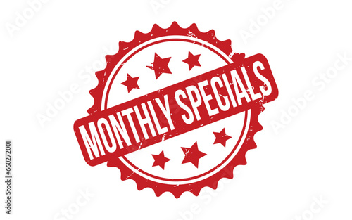 Monthly Specials rubber grunge stamp seal vector