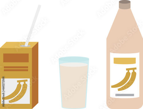 バナナジュースのイラストセット
