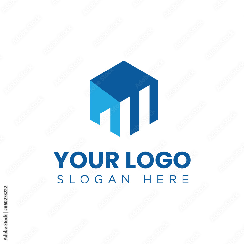 a simple flat hexagon logo with graph bar in blue color for finance related company logo a simple flat hexagon logo with graph bar in blue color for finance related company logo