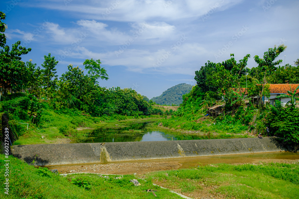 beautiful scenery in a green and cool village