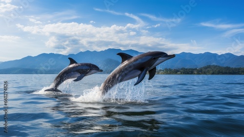 Dolphins leaping in Costa Rica Central America