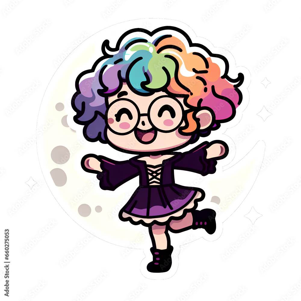 Fototapeta premium girl with rainbow hair