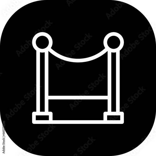 Red carpet cinema icon with black filled line outline style. event, red, carpet, vip, luxury, celebration, show. Vector Illustration