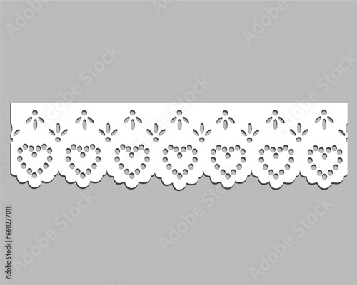 nglaise, decorative flower floral lace embroidery design vector Set of seamless lattice borders. white lace ribbons cotton eyelet lace	