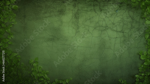 Green wall background wit cement texture
