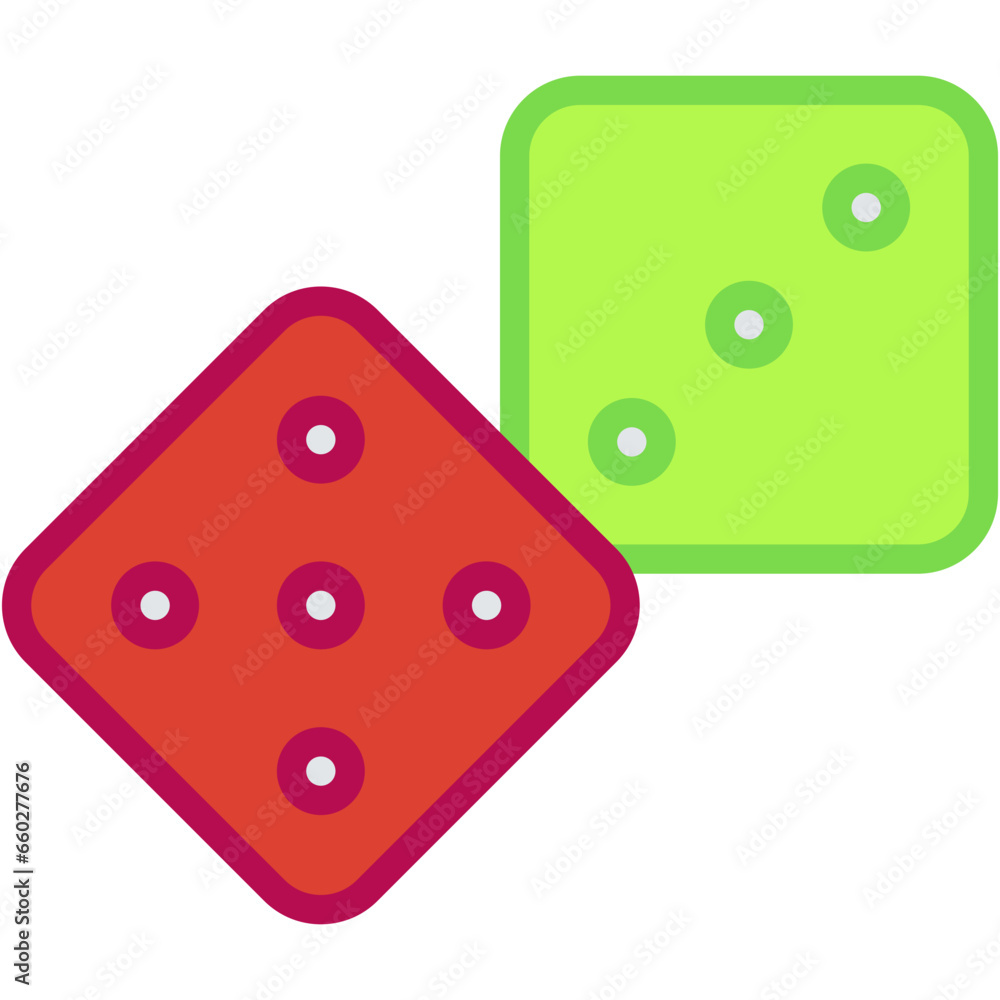 Vector Icon Dice, Game, Entertainment, Fun, Game, Dices Vector Icon Dice, Game, Entertainment, Fun, Game, Dices