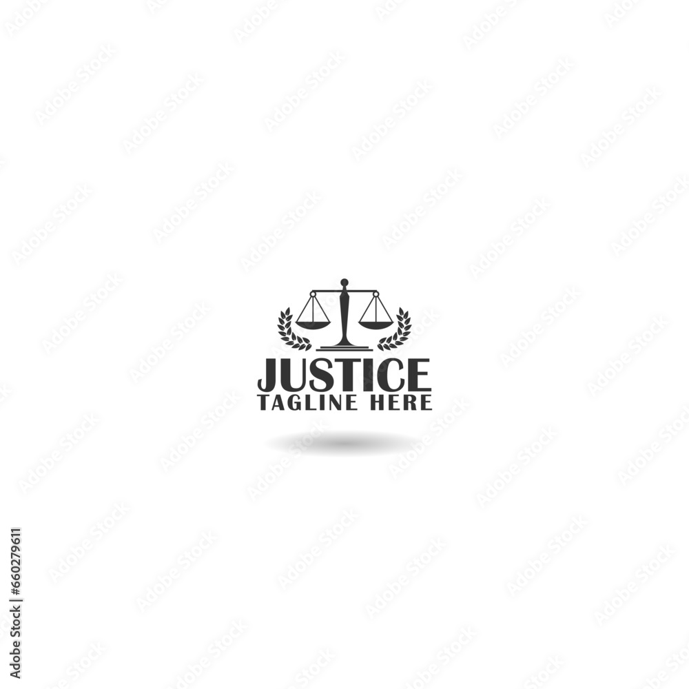 Justice law logo template icon with shadow Justice law logo template icon with shadow