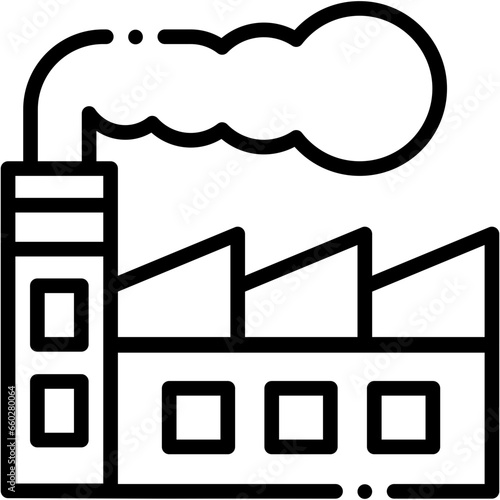 Vector Icon Factory, Building, Air Pollution, Contamination, Industry, Landscape