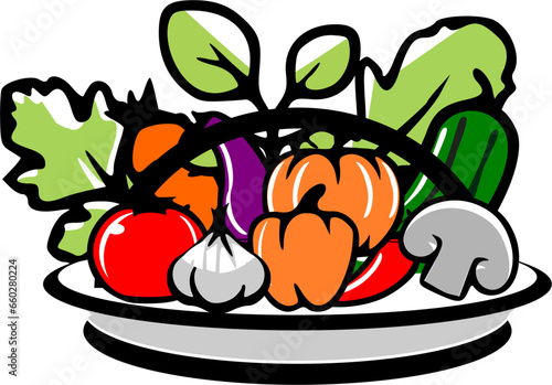 various fruits and vegetables on a plate
