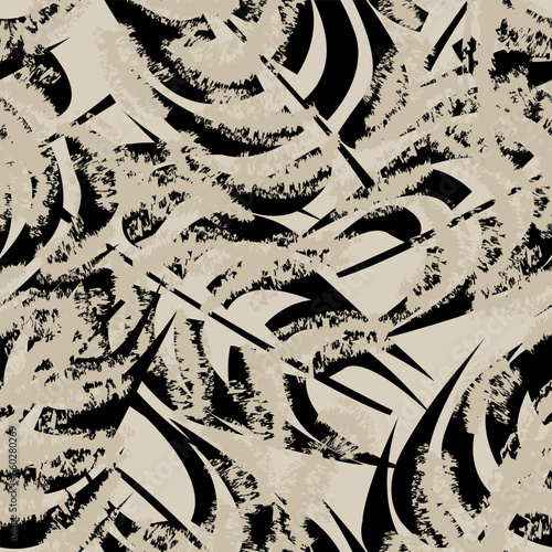 Neutral Colour Tropical Leaf Seamless Pattern Design