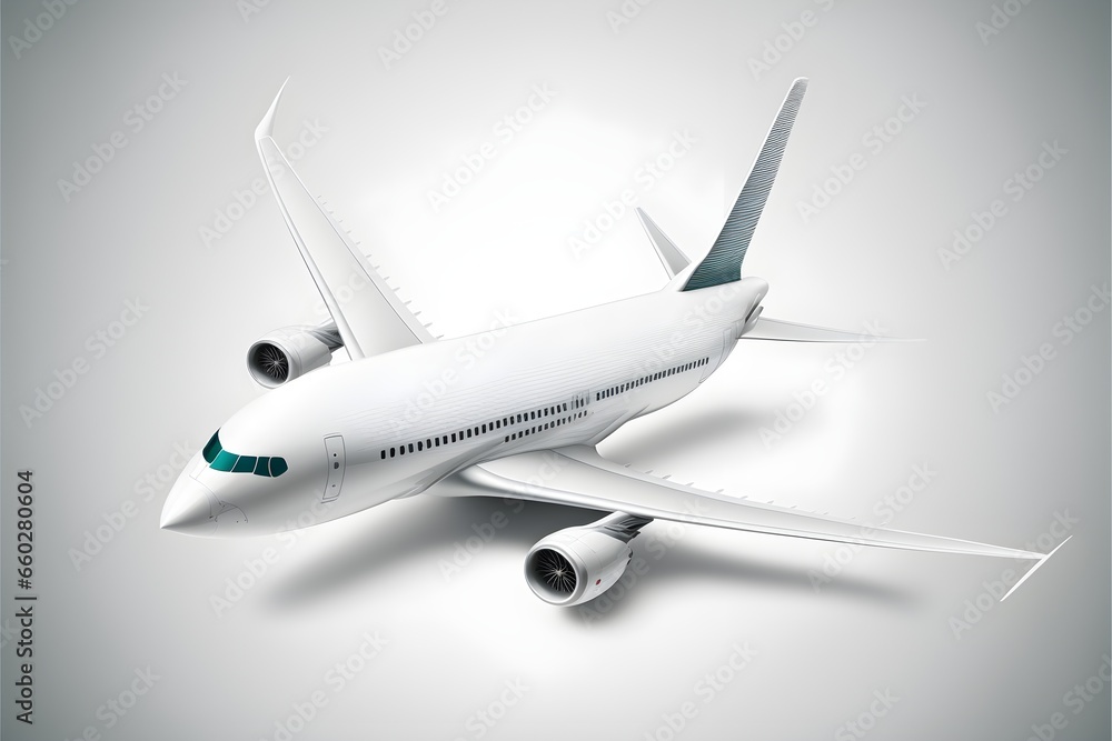 vector of commercial airplane flying full body isolated on white 
