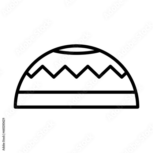 Muslim cap fashion muslim icon with black outline style. muslim, cap, islamic, islam, religion, isolated, religious, . Vector Illustration