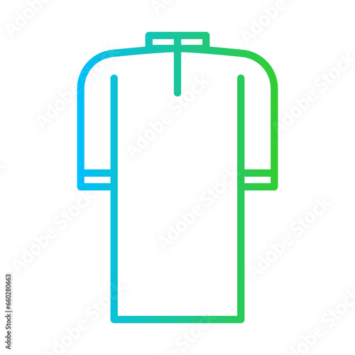 Gamis fashion muslim icon with blue and green gradient outline style. asian, traditional, young, gamis, islam, muslim, lifestyle. Vector Illustration