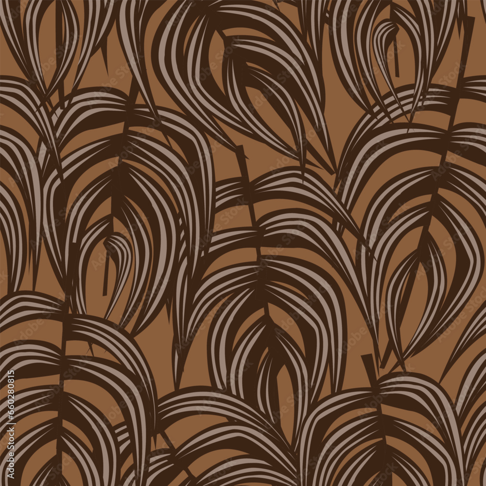 Neutral Colour Tropical Leaf Seamless Pattern Design Neutral Colour Tropical Leaf Seamless Pattern Design