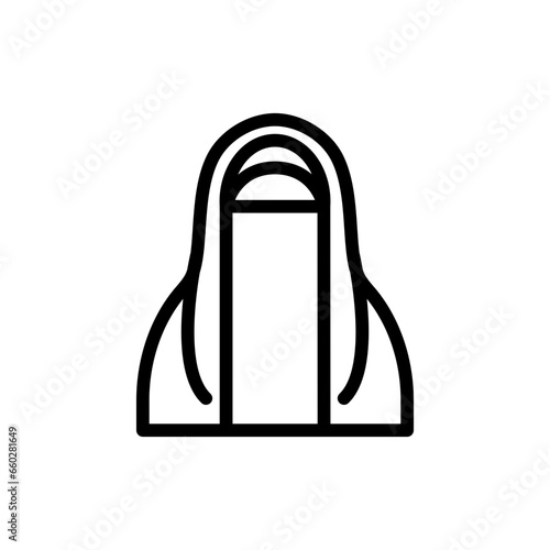 Niqab fashion muslim icon with black outline style. niqab, muslim, arab, hijab, saudi, religion, islamic. Vector Illustration
