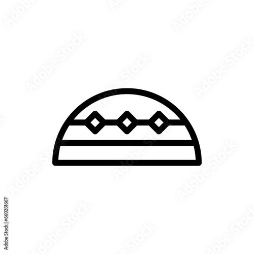 Muslim cap fashion muslim icon with black outline style. muslim, cap, islamic, islam, religion, isolated, religious, . Vector Illustration