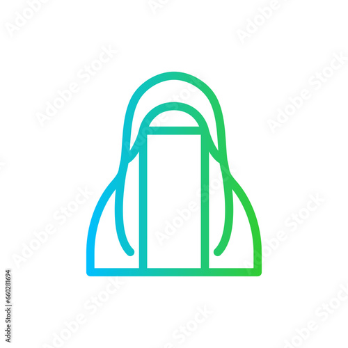 Niqab fashion muslim icon with blue and green gradient outline style. niqab, muslim, arab, hijab, saudi, religion, islamic. Vector Illustration