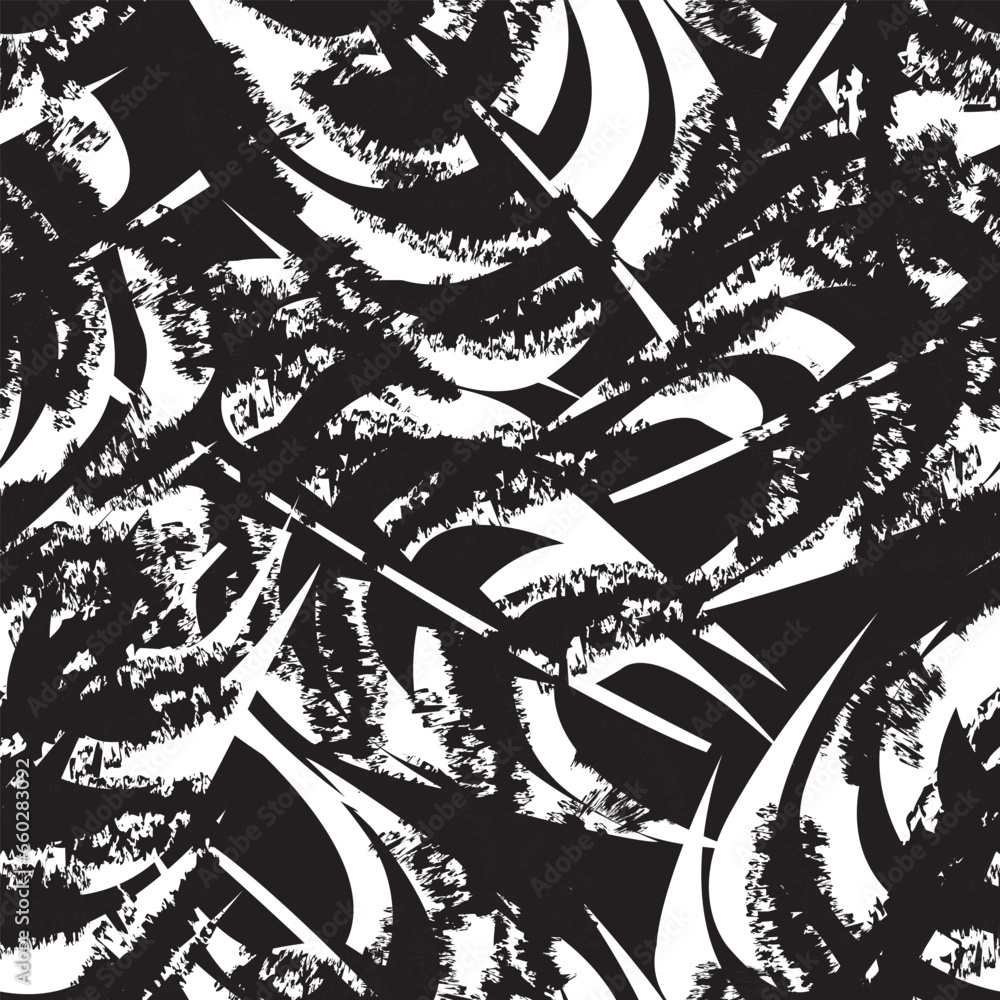 Fototapeta premium Monochrome Tropical Leaf Seamless Pattern Design