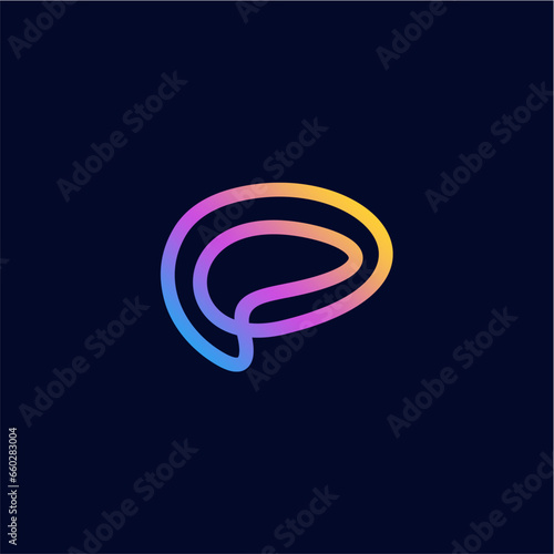 Brain tech logo vector