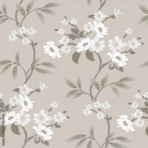 seamless vector flowers pattern background