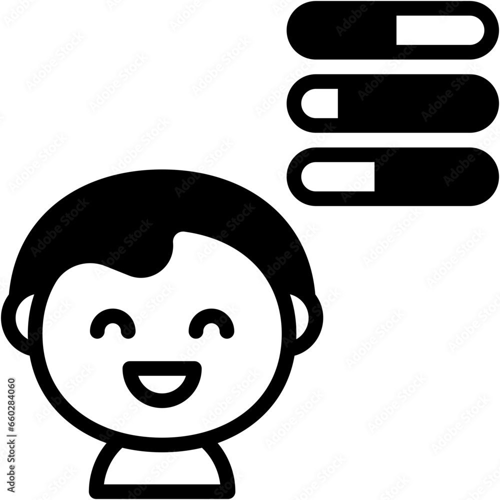 Vector Icon Skills, Avatar, Person, Man, Competence, Characteristics Vector Icon Skills, Avatar, Person, Man, Competence, Characteristics