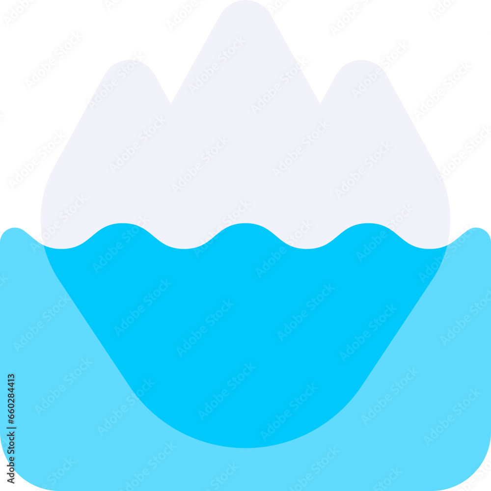 Vector Icon Iceberg, Polar, Landscape, Glacier, Nature, Ocean