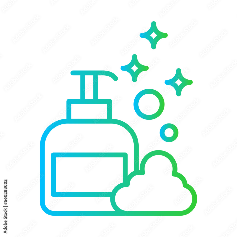 Kid soap hygiene icon with blue and green gradient outline style. soap, child, kid, clean, hygiene, girl, wash. Vector Illustration Kid soap hygiene icon with blue and green gradient outline style. soap, child, kid, clean, hygiene, girl, wash. Vector Illustration
