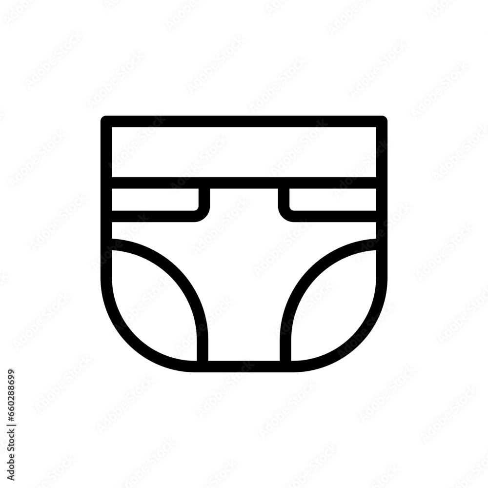 Diaper hygiene icon with black outline style. diaper, baby, care, infant, newborn, childhood, child. Vector Illustration Diaper hygiene icon with black outline style. diaper, baby, care, infant, newborn, childhood, child. Vector Illustration