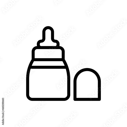 Kids bottle hygiene icon with black outline style. bottle, water, drink, child, kid, lifestyle, boy. Vector Illustration