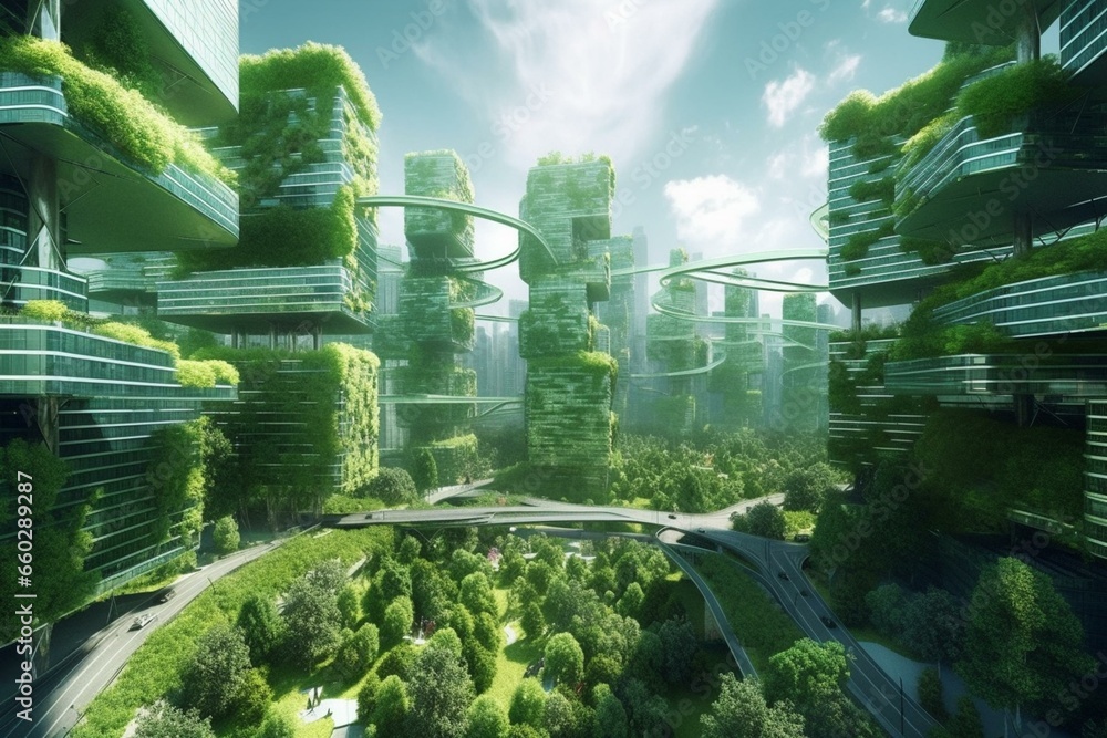 A future in a green city. Generative AI