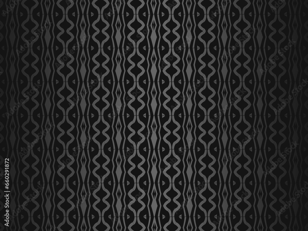 Black abstract background design. Modern wavy lines (guilloche curves) pattern in monochrome colors. Premium line texture for banner, business background. Dark horizontal vector template. Black abstract background design. Modern wavy lines (guilloche curves) pattern in monochrome colors. Premium line texture for banner, business background. Dark horizontal vector template.